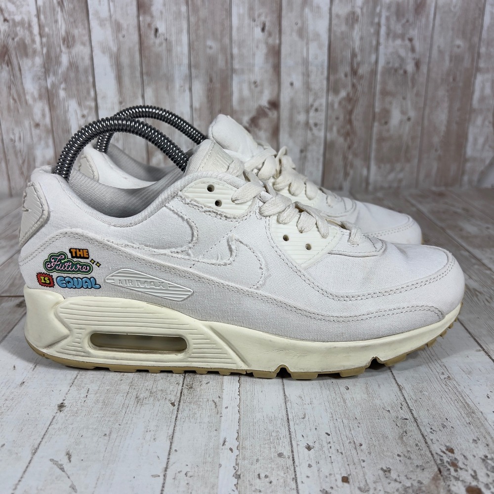 Nike Air Max 90 The Future is Equal Sail Canvas Sneakers FD0867-133 Womens 8